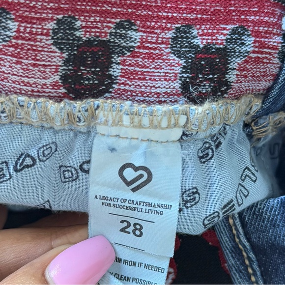 Disney Mickey Mouse Elastic Waistband High Rise Custom Jeans - Picture 9 of 11